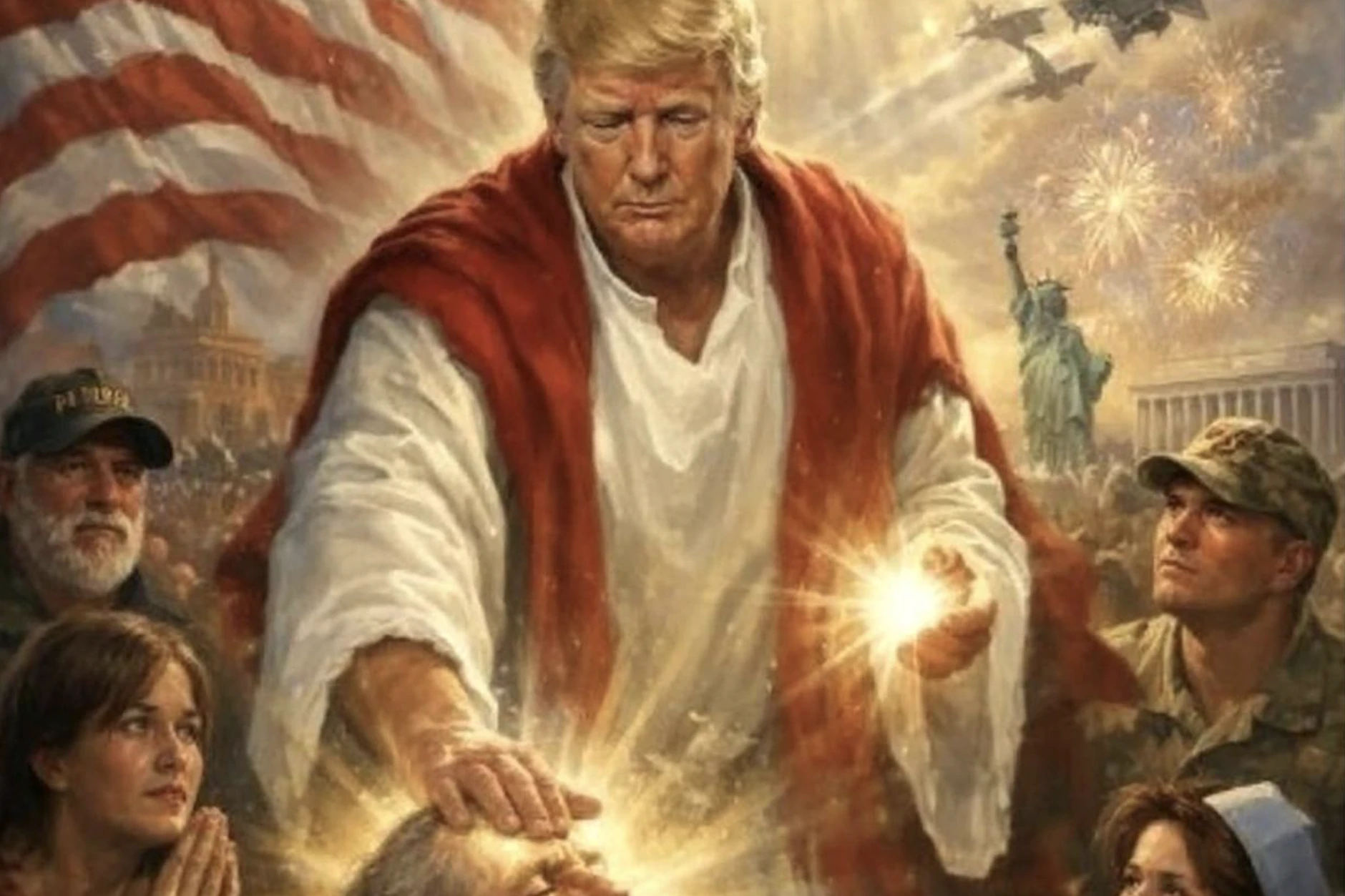 Manch alter weißer Mann mit Problemen hält sich für Napoleon, er hält sich für Jesus: Donald J. Trump