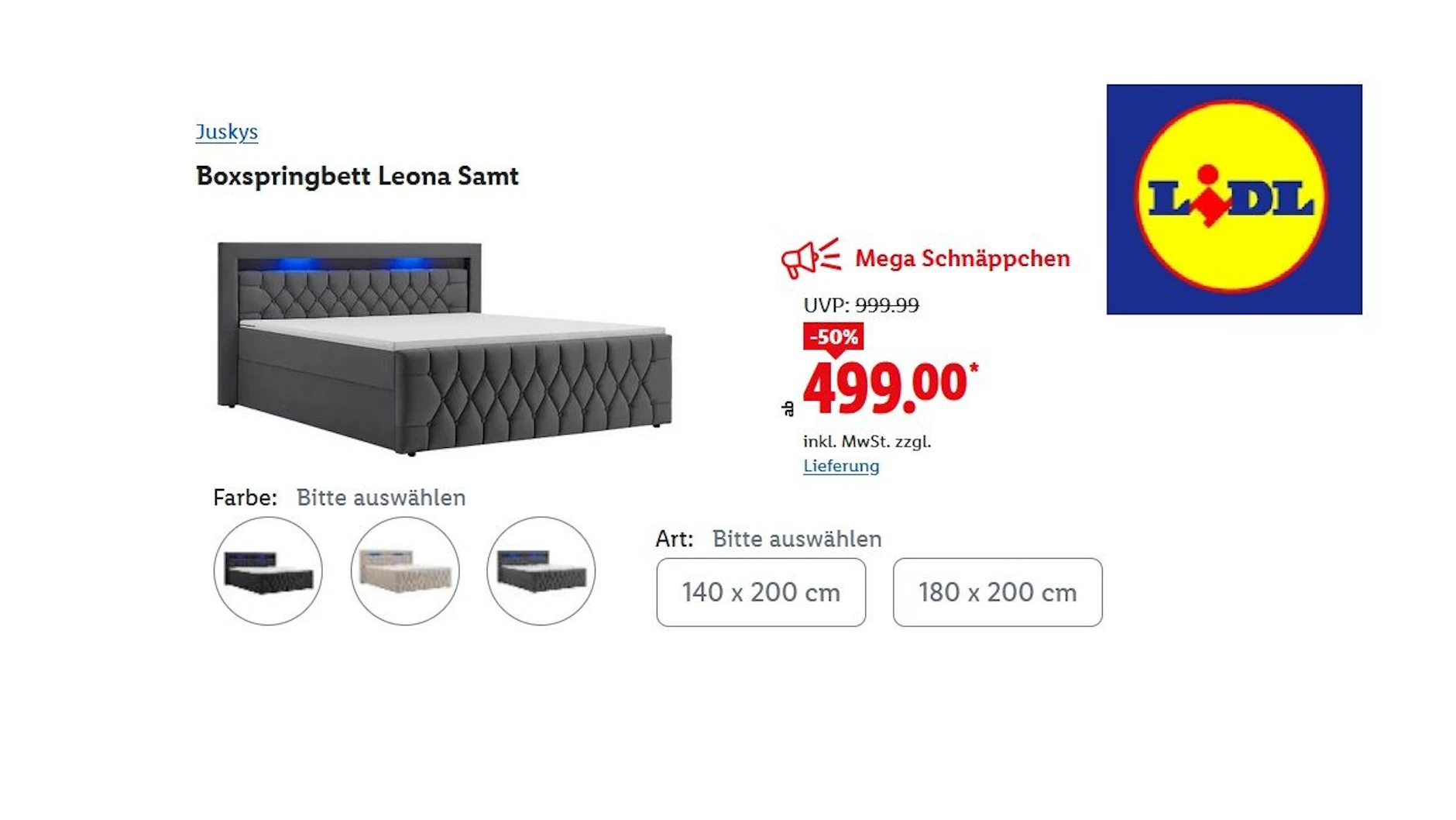 JUSKYS Boxspringbett