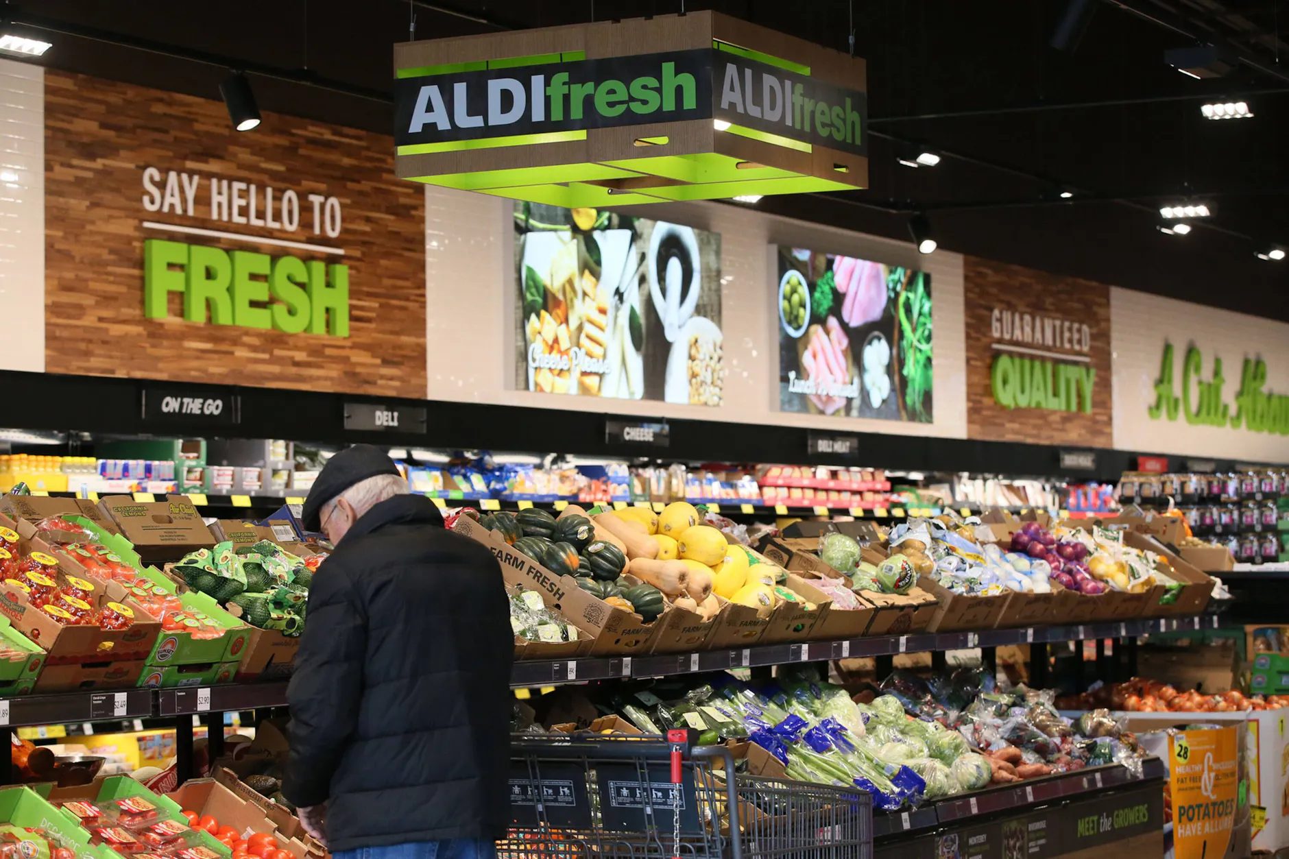Frisches Obst und Gemüse in einer Aldi-Filiale in Downers Grove im US-Bundesstaat Illinois.
