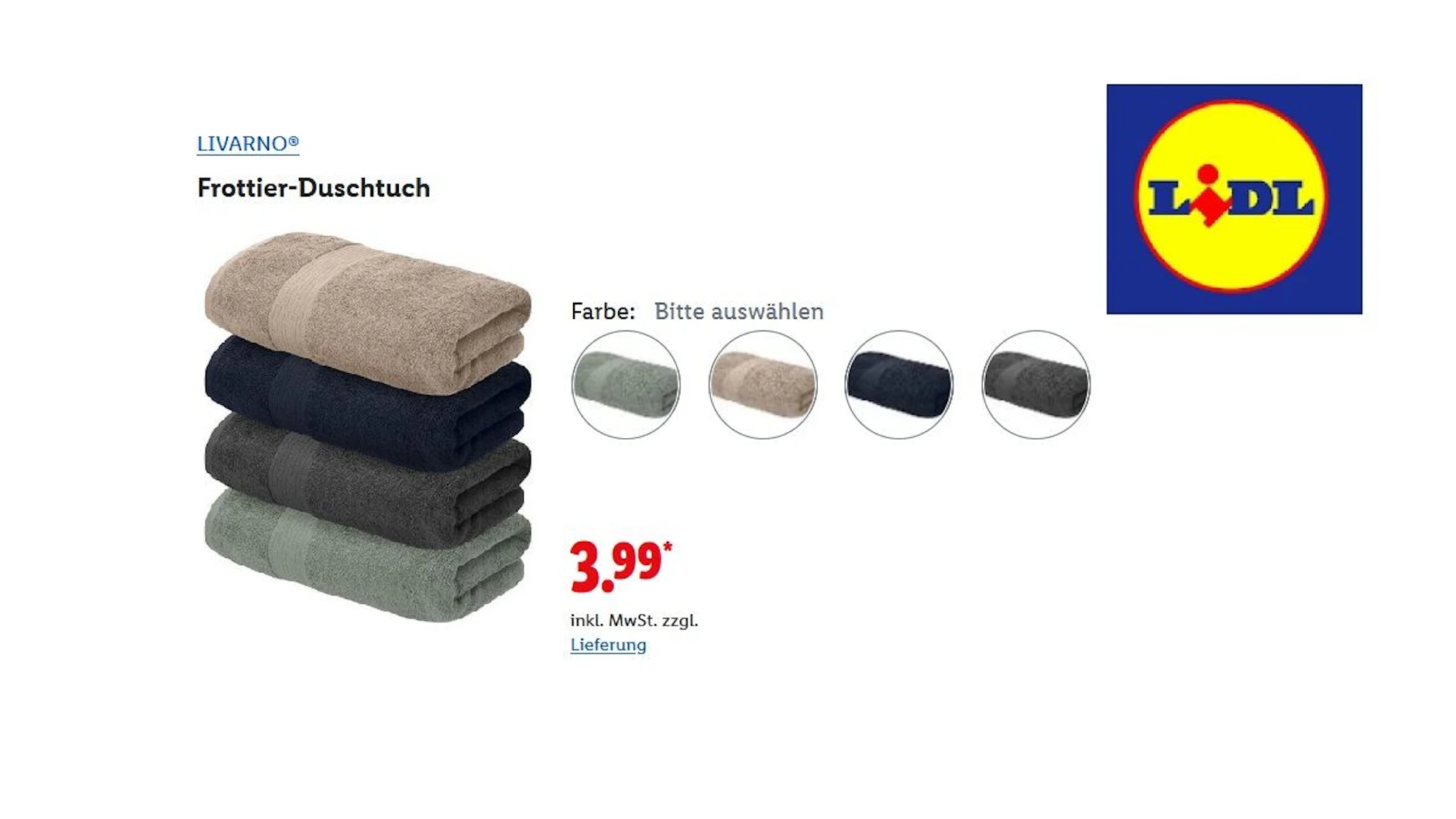 LIVARNO Frottier Duschtuch