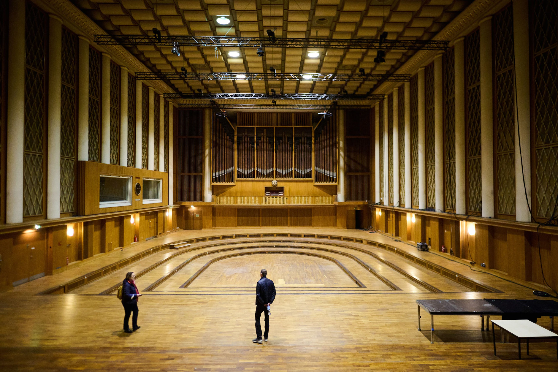 Meisterwerk in Sachen Akustik: der große Aufnahme- bzw. Sendesaal im Funkhaus Berlin, erbaut von 1952 bis 1956