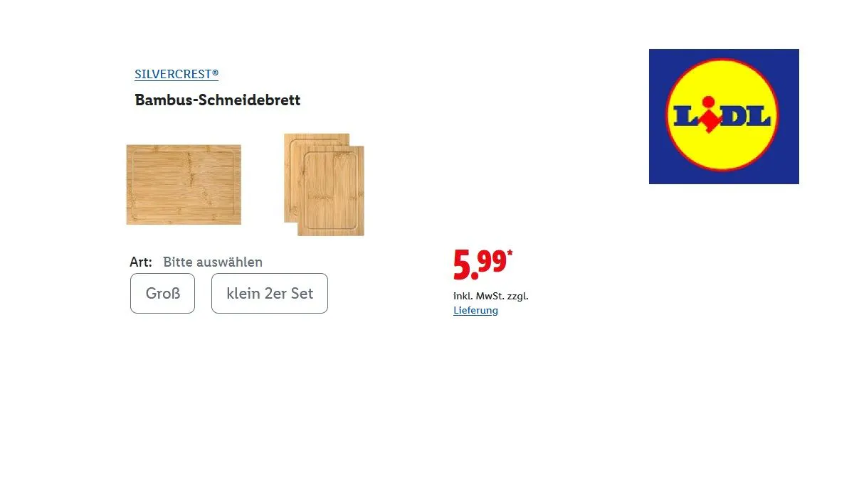 SILVERCREST Bambus-Schneidebrett