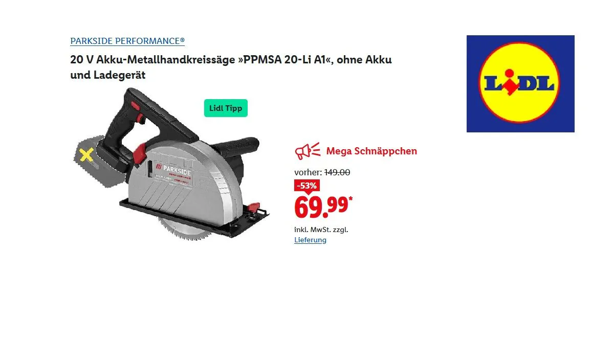 PARKSIDE Performance Metall-Handkreissäge