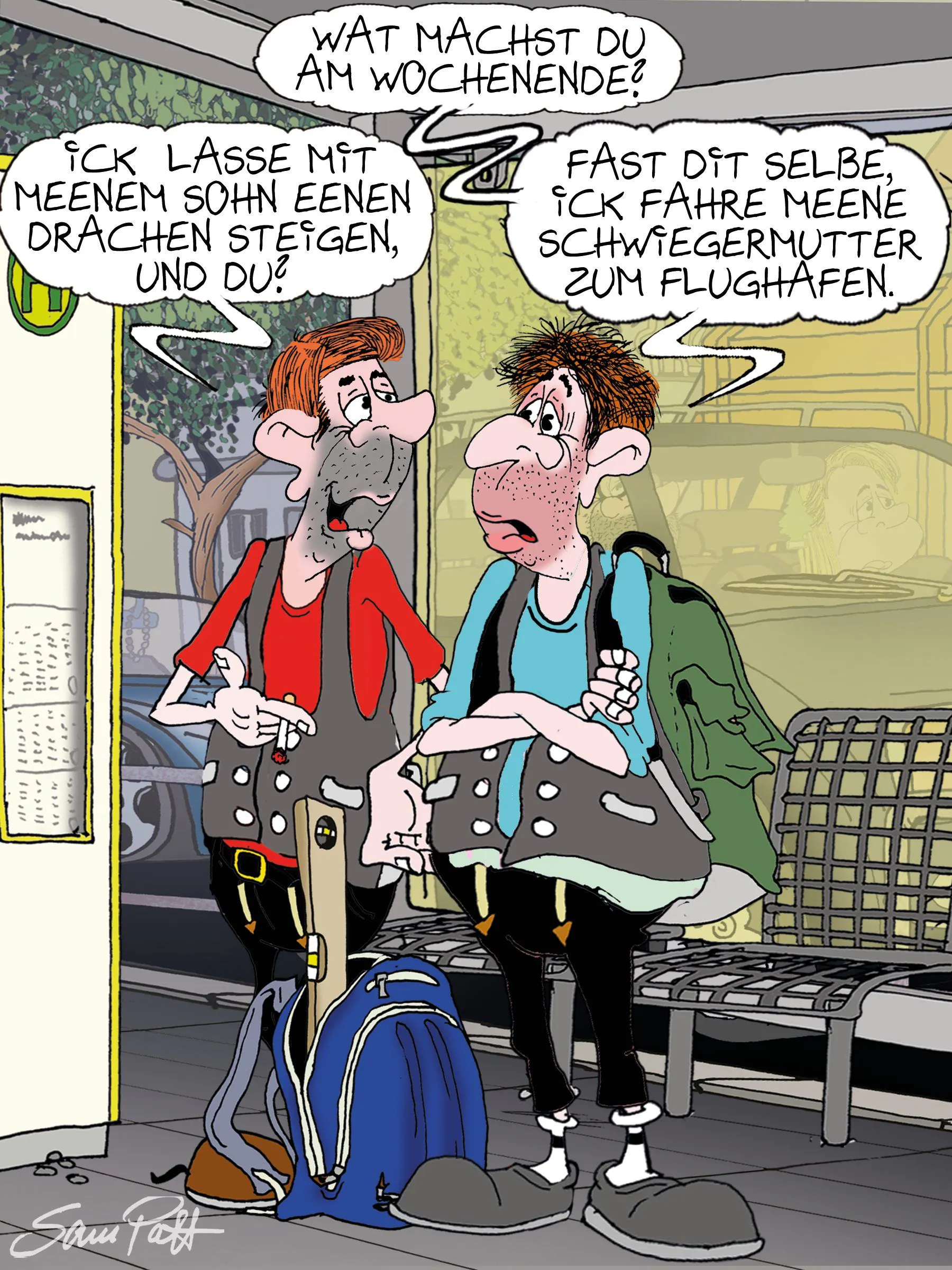 Der Cartoon des Tages kommt jeden Tag von unserem Zeichner Sam Paff aus Berlin.
