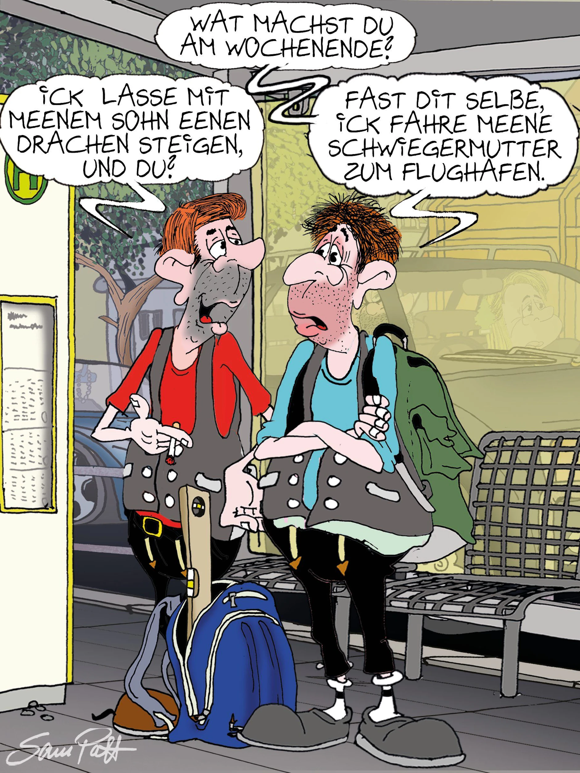 Der Cartoon des Tages kommt jeden Tag von unserem Zeichner Sam Paff aus Berlin.