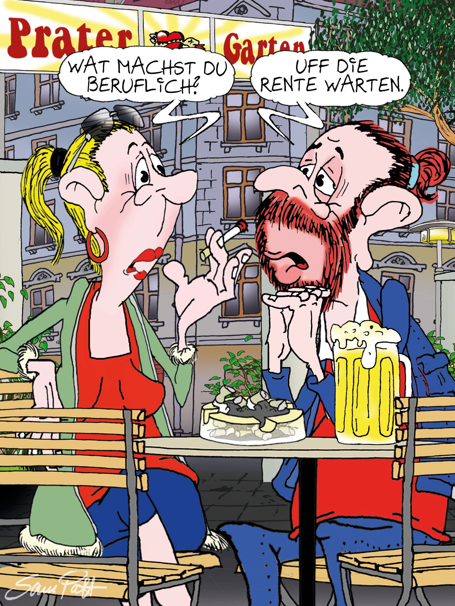 Der Cartoon des Tages entführt Sie jeden Tag in absurde Situationen, die sich so oder ähnlich auf Berlins Straßen zutragen könnten. Alles liebevoll aufgezeichnet von Sam Paff aus Berlin!