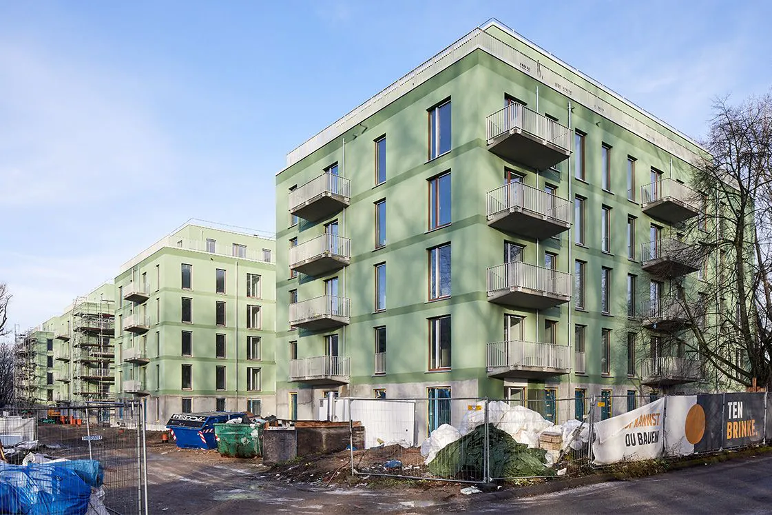 Die Gebäude an der Huronseestraße sind fast fertig.