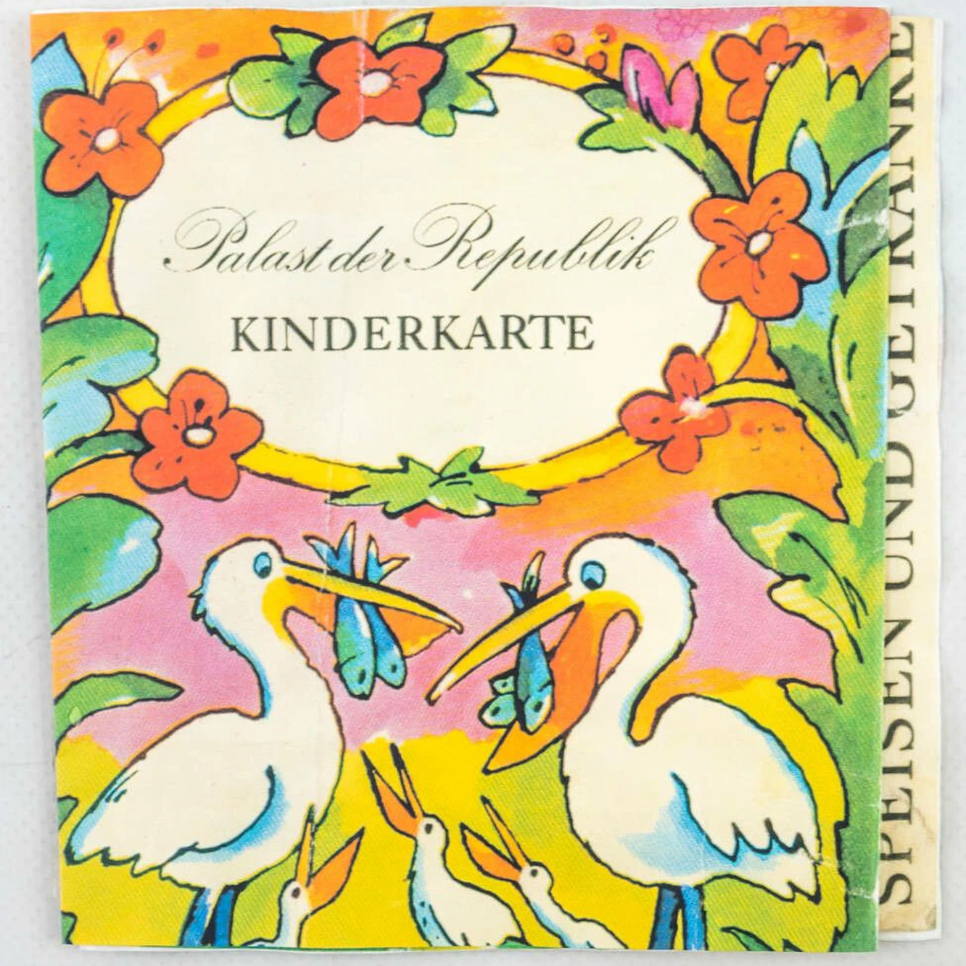 In einer Kinderkarte wurden im Palast der Republik Speisen und Getränke für die kleinsten Besucher angeboten.