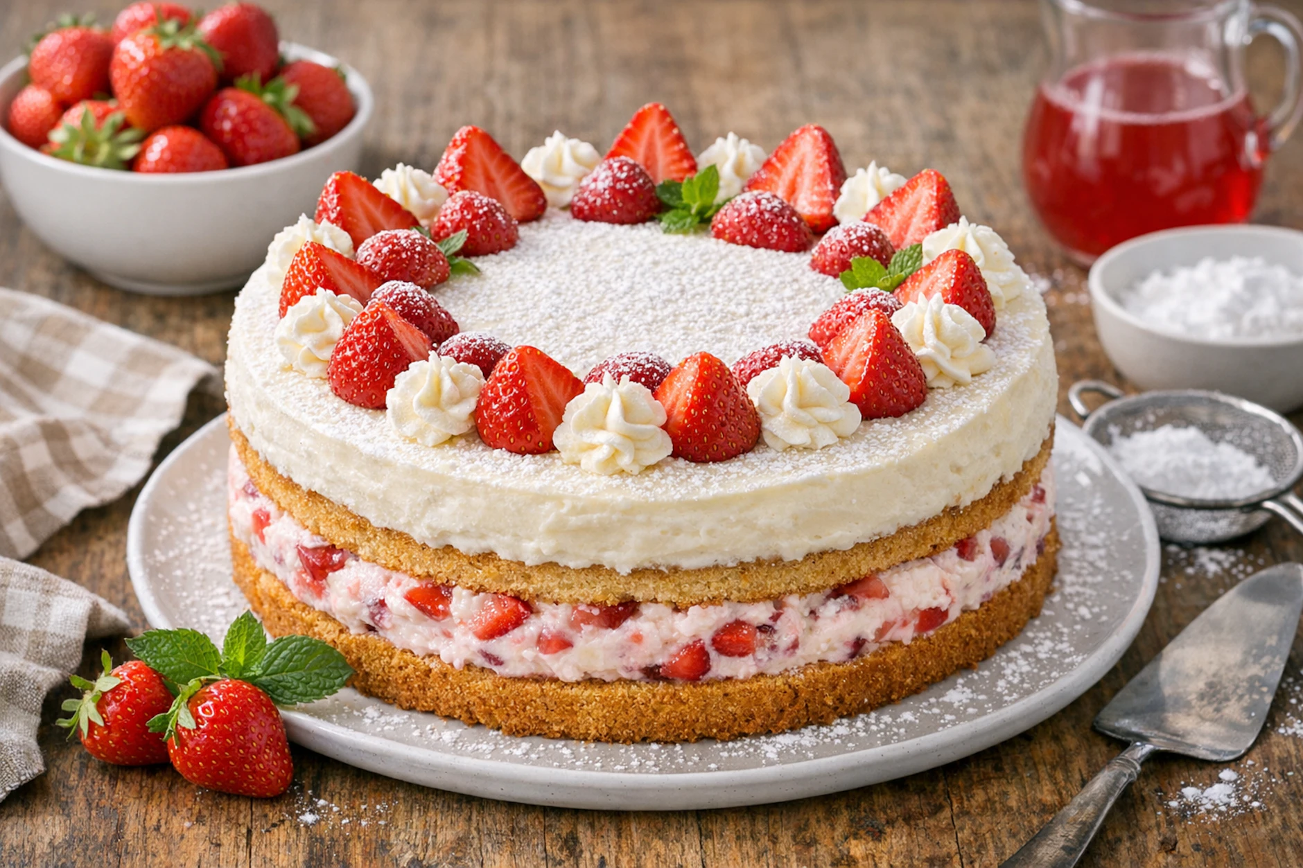 Bei der Dekoration der Paradiestorte können Sie sich austoben. So wird aus dem schnöden Kuchen ganz schnell ein prachtvolles Kunstwerk!