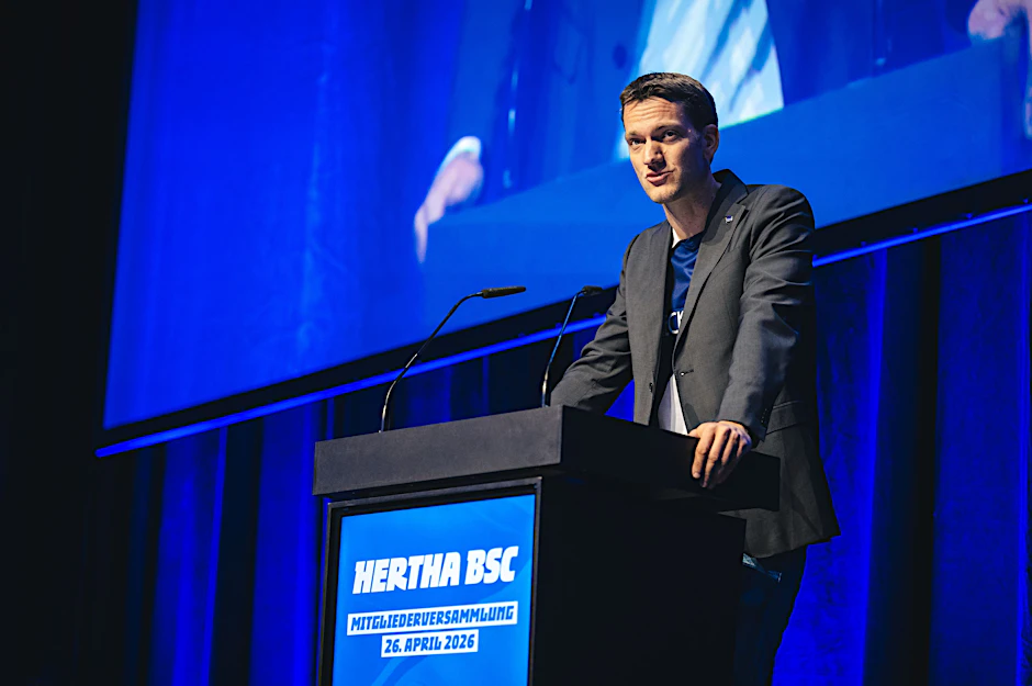 Tim Kauermann wurde Sonntag bei Hertha BSC von den Mitgliedern zum neunen Vorsitzenden des Aufsichtsrats gewählt.