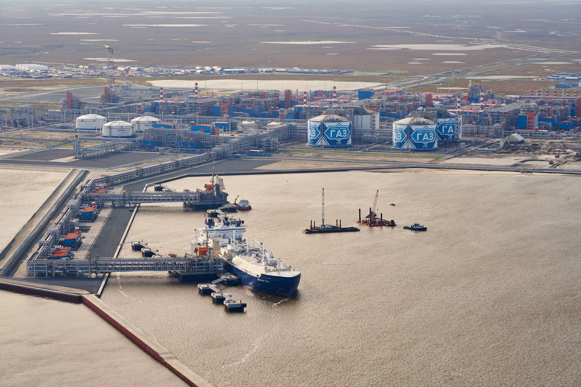 Yamal LNG: Das LNG-Exportterminal von Novatek in der russischen Arktis, aus dem die EU noch russisches Flüssigerdgas erhält.