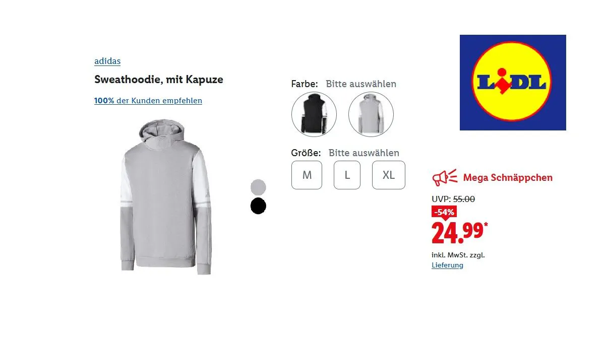 adidas Sweathoodie mit Kapuze
