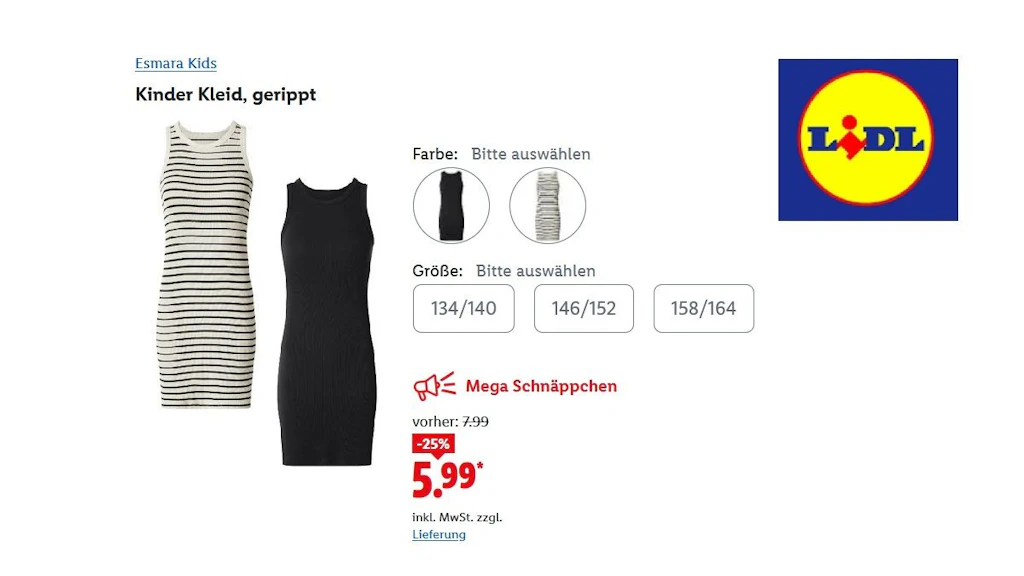 Esmara Kinder-Kleid gerippt 