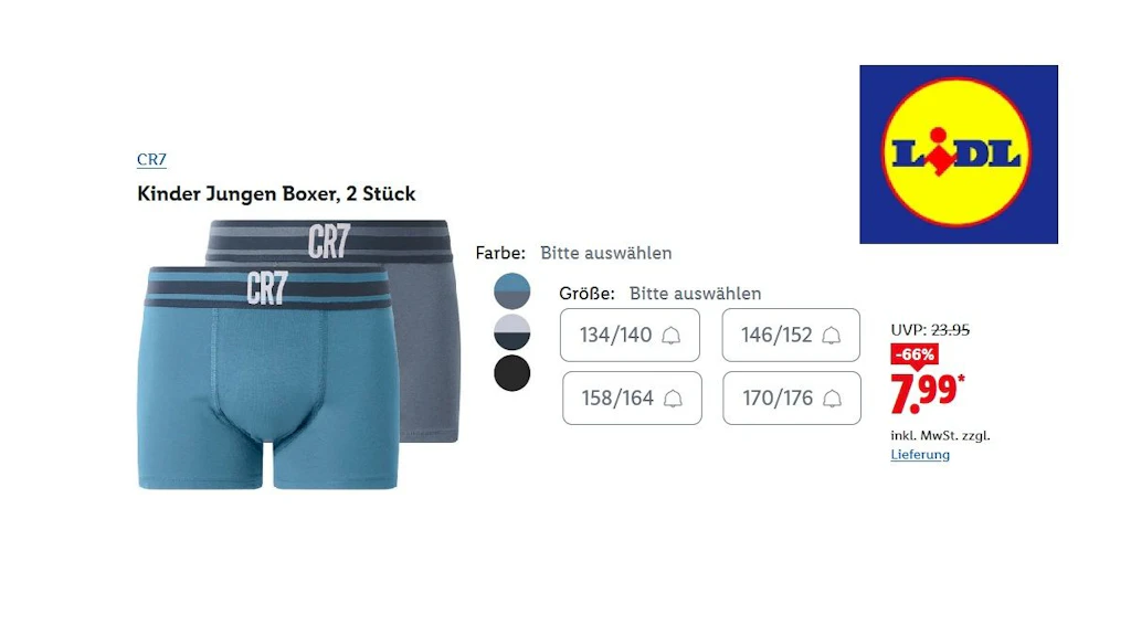 CR7 Kinder Jungen Boxer