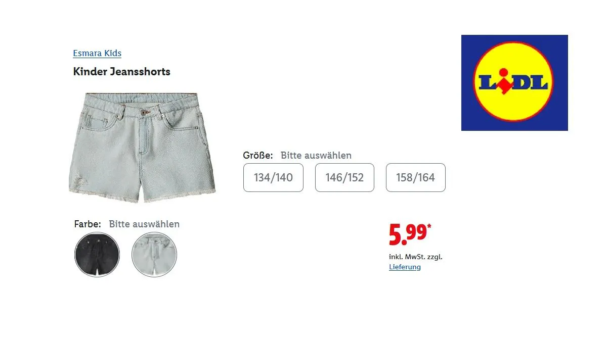 Esmara Kids Kinder Jeansshorts
