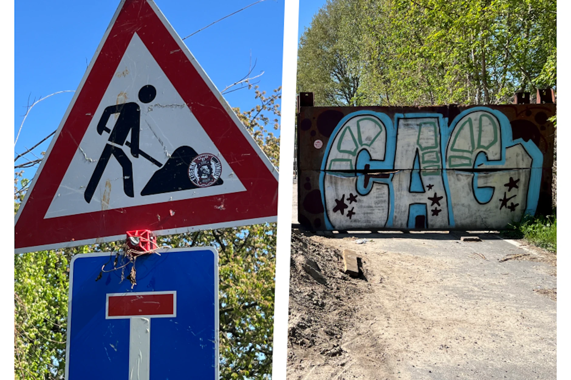 Achtung, Sackgasse! Wer vom Betriebsbahnhof Rummelsburg kommt, für den endet der Weg an dieser Mauer.