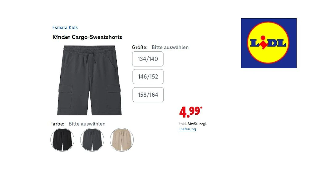 Esmara Kids Kinder Cargo Sweatshorts 