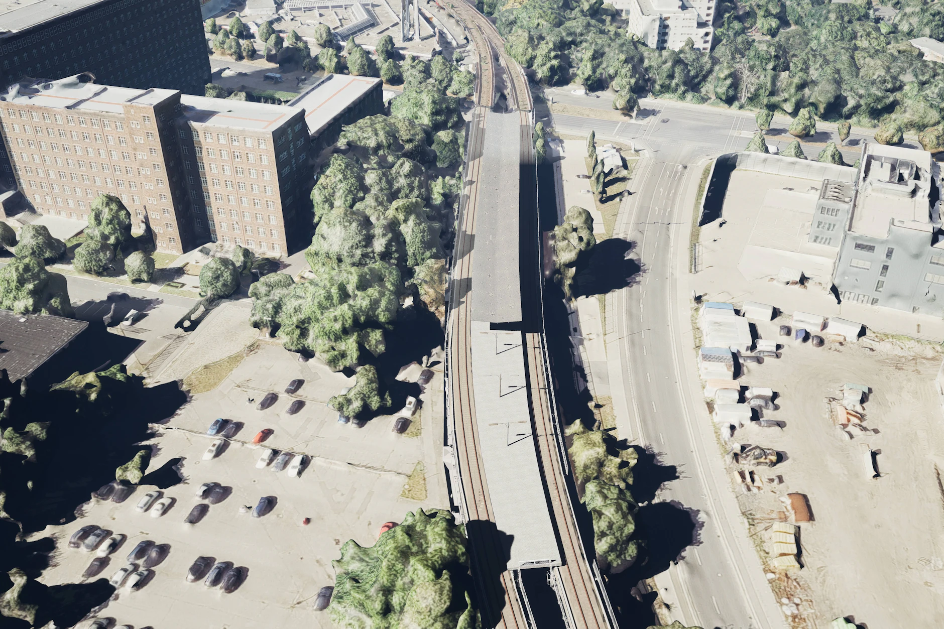 Neue alte Strecke nach Siemensstadt: Die Visualisierung zeigt, wie der Viaduktabschnitt mit dem S-Bahnhof Wernerwerk aussehen wird. Links das Wernerwerk-Hochhaus.