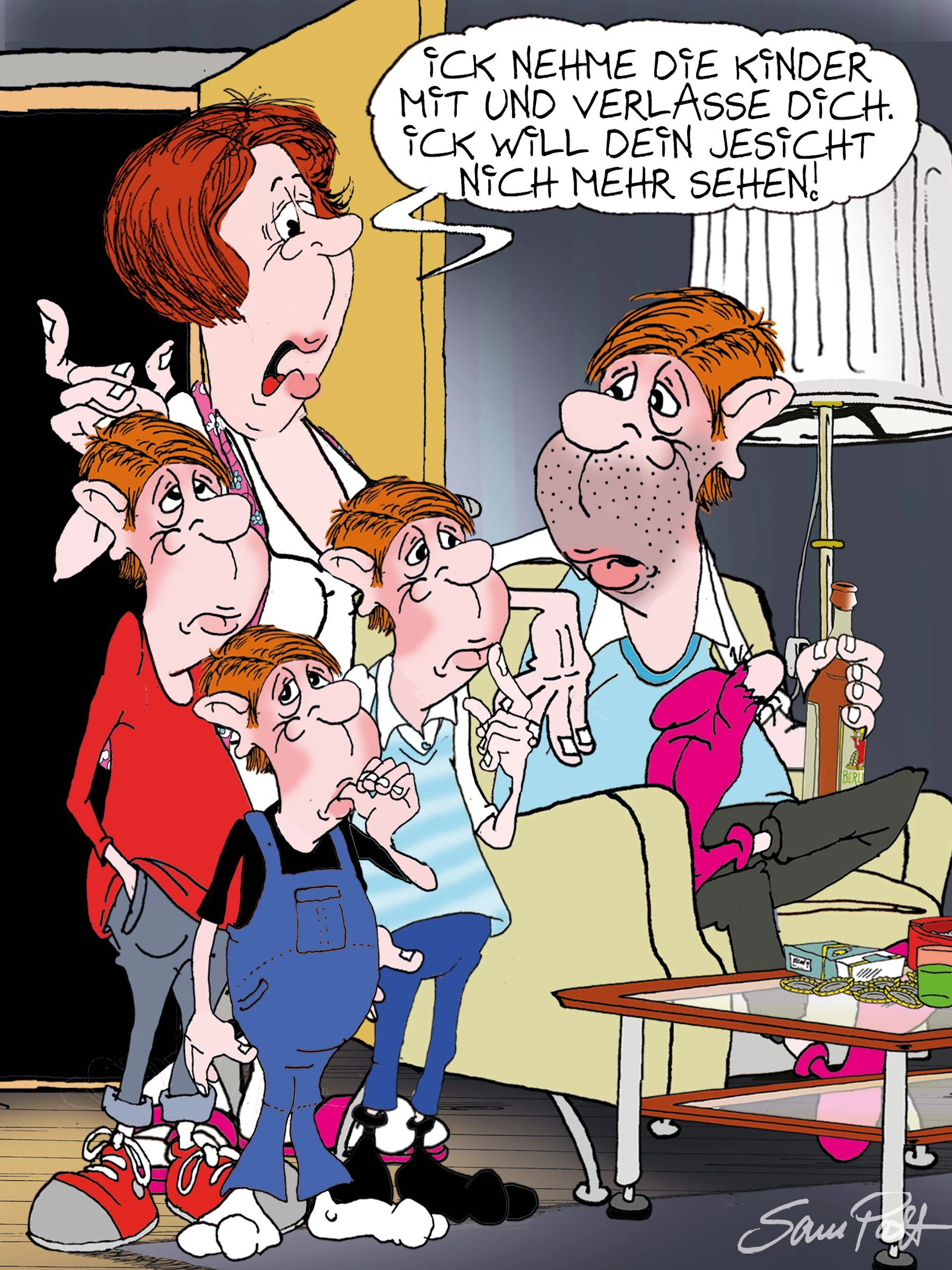 Der Cartoon des Tages kommt jeden Tag von unserem Zeichner Sam Paff aus Berlin, der den besonderen Berliner Humor immer wieder wunderbar einfängt.