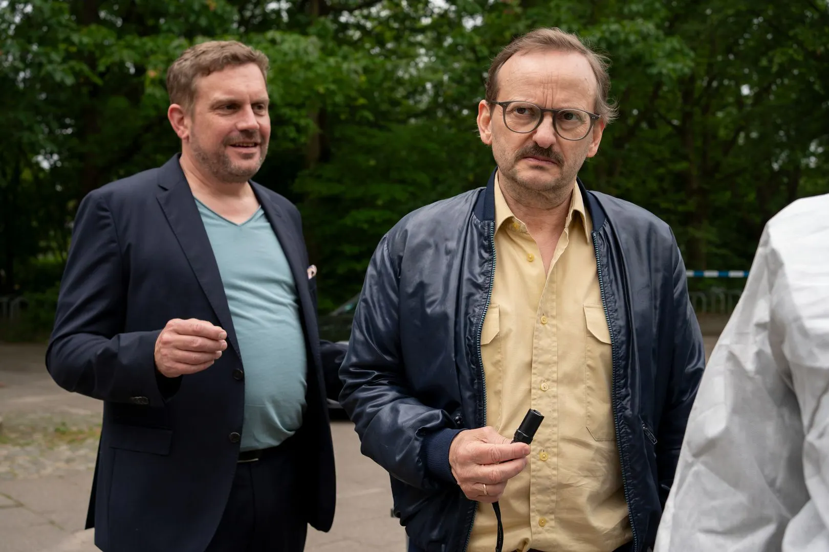 Zusammen mit Sebastian Bezzel (l.) spielt Milan Peschel in dem Film „Danowski – Neunauge“ mit.