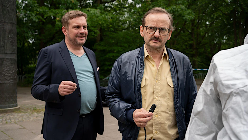 Zusammen mit Sebastian Bezzel (l.) spielt Milan Peschel in dem Film „Danowski – Neunauge“ mit.