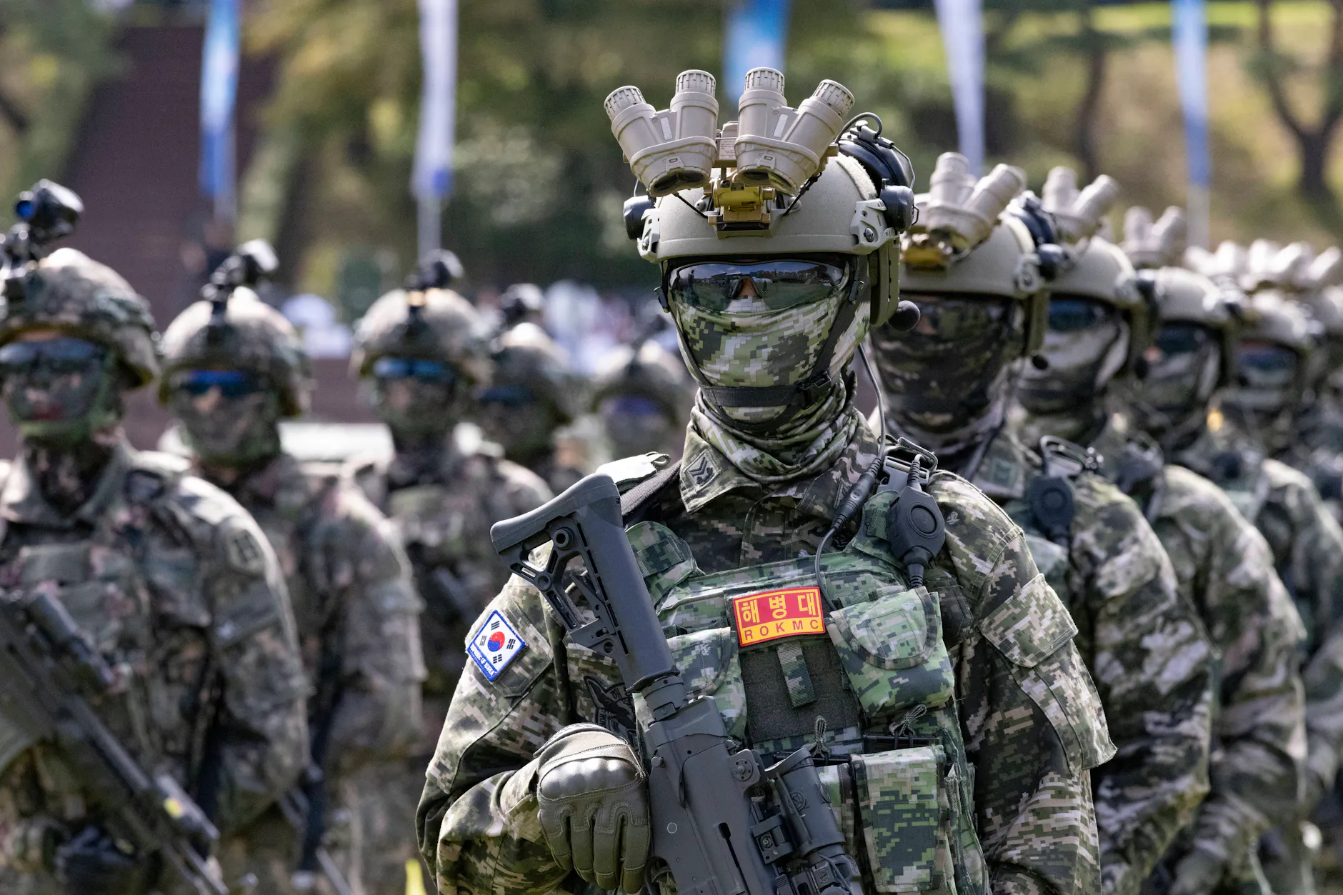 Südkoreanische Marinesoldaten in Gyeryong. Die Armee will zehntausende Drohnen in ihre Kampfeinheiten integrieren.