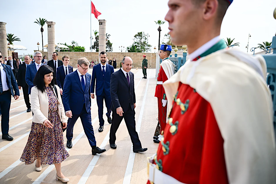 Außenminister Johann Wadephul beim Empfang in Rabat