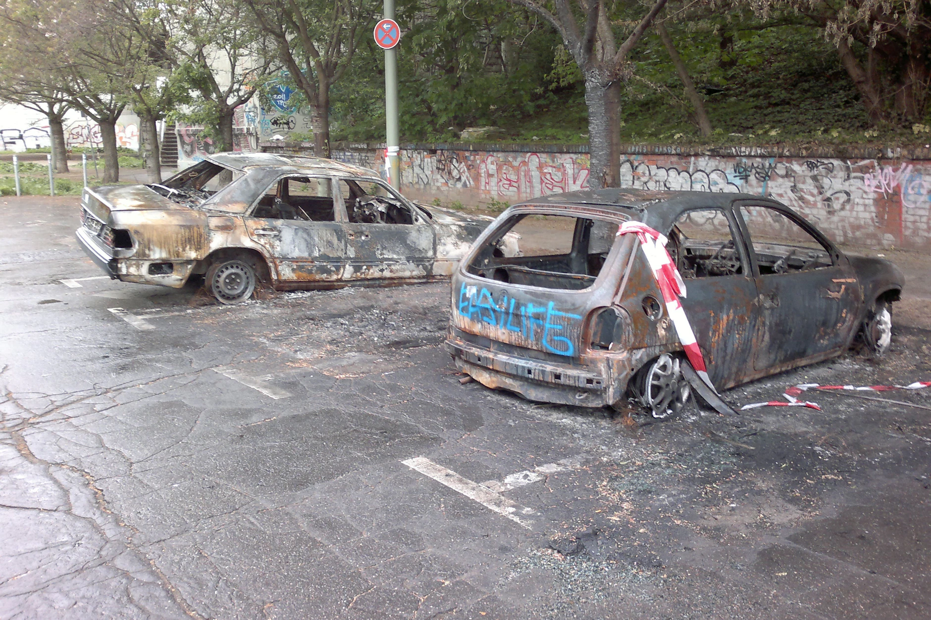 Archivbild vom 1. Mai 2011. Hier wurden in Prenzlauer Berg Autos angezündet.