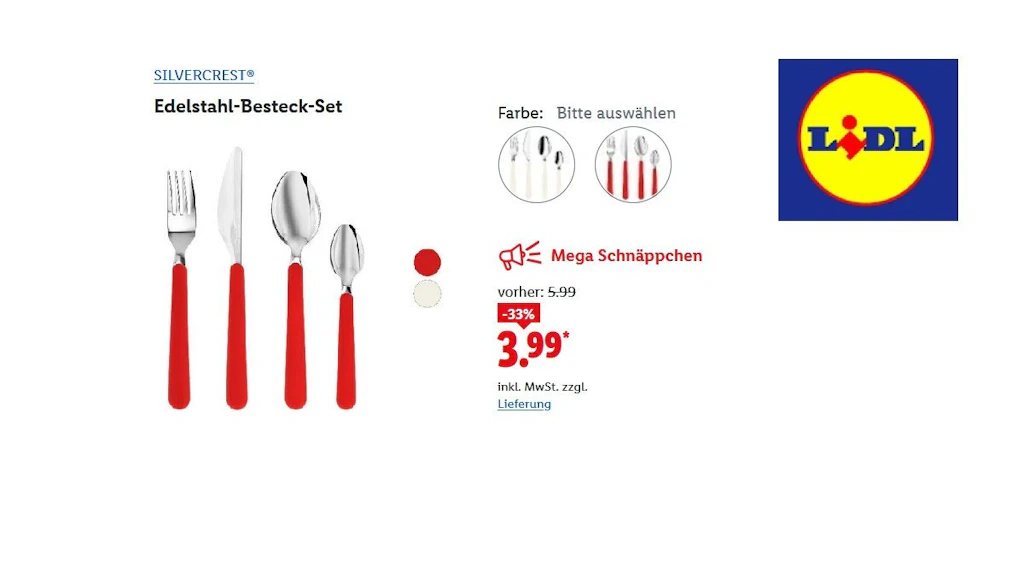 Lidl Besteckset Edelstahl 16-teilig