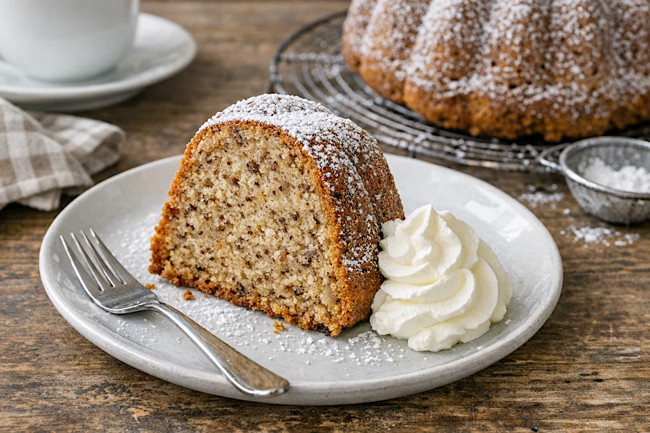 Mit einem Klecks frischer Schlagsahne schmeckt der Napfkuchen von Oma gleich noch etwas besser.