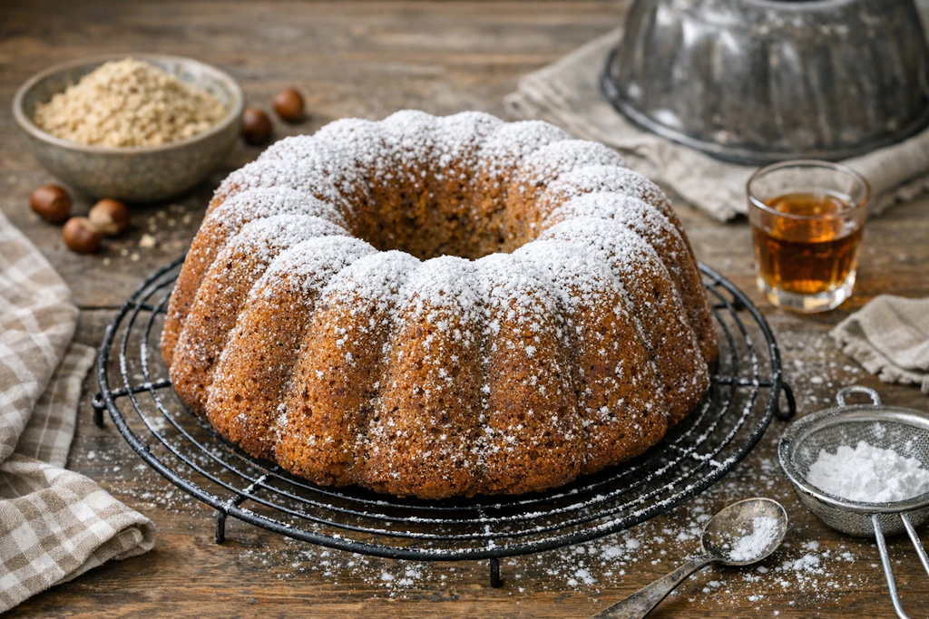 Omas Napfkuchen mit Haselnüssen und Rum ist herrlich saftig und versüßt Ihnen garantiert das Kaffeetrinken am Sonntag.