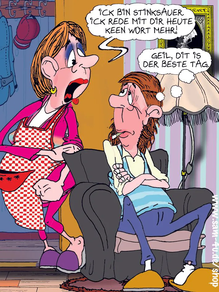 Der Cartoon des Tages kommt tagtäglich druckfrisch aus der Werkstatt unseres Zeichners Sam Paff. Er fängt den Berliner Humor für unsere Rubrik Witz des Tages einfach perfekt ein.