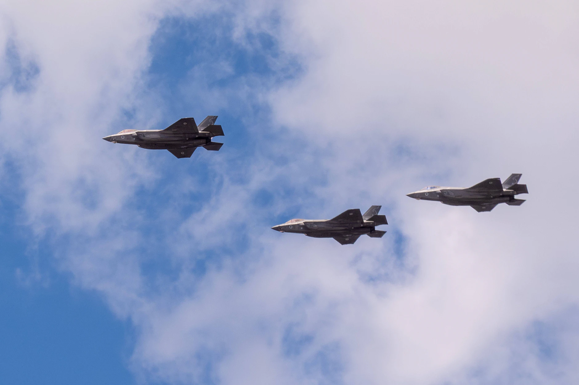 Israelische F-35I-Adir-Kampfjets bei einem Überflug über Jerusalem