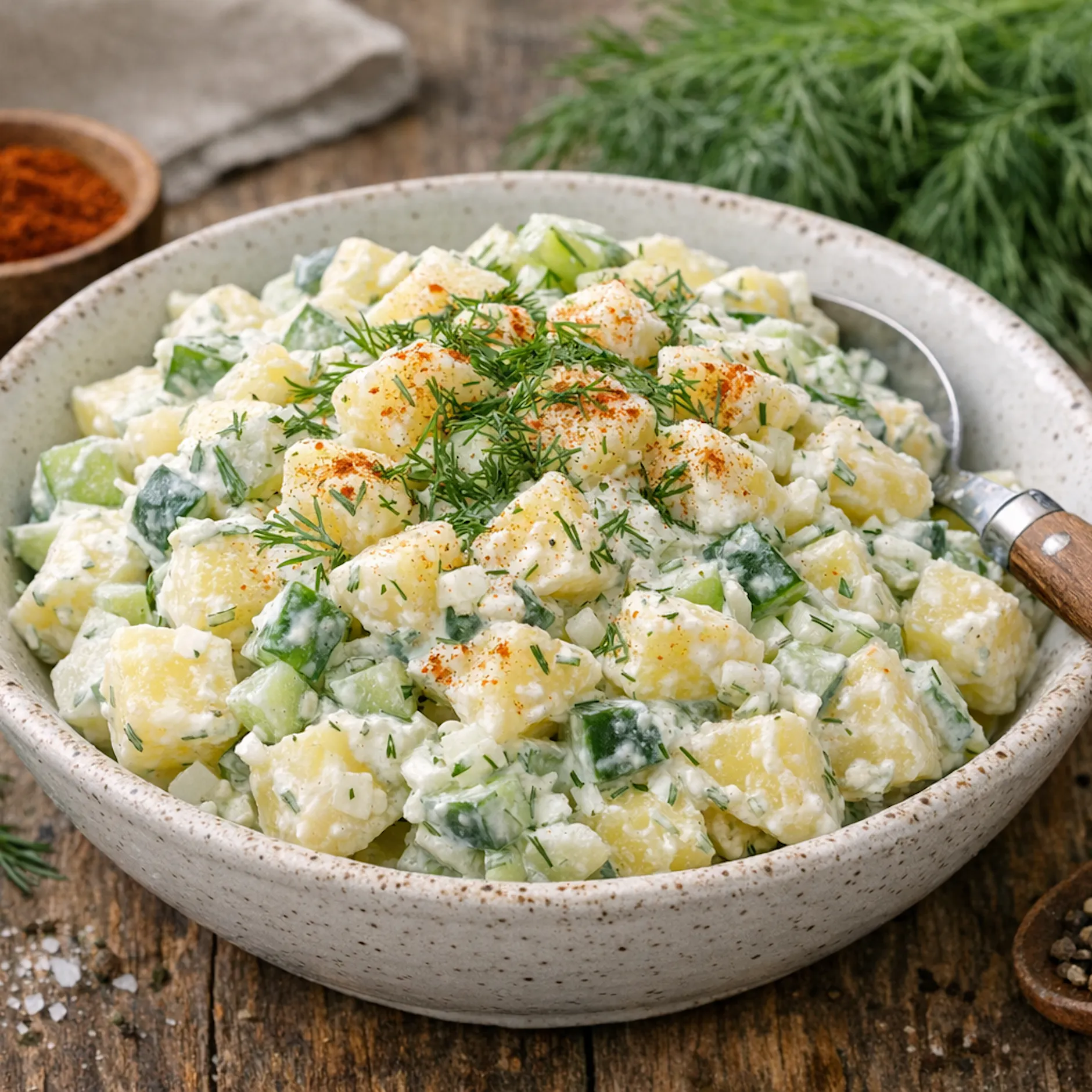 Schlank-Salat mit Kartoffeln und Gurke: Kartoffelsalat zum Abnehmen!