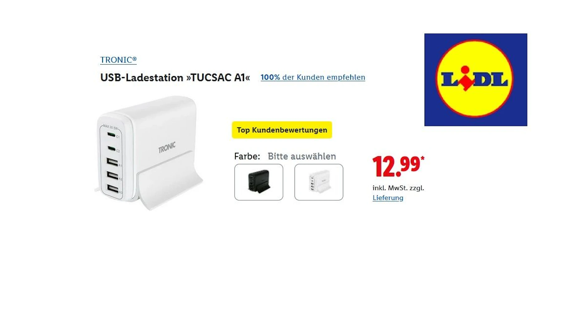 TRONIC USB Ladestation