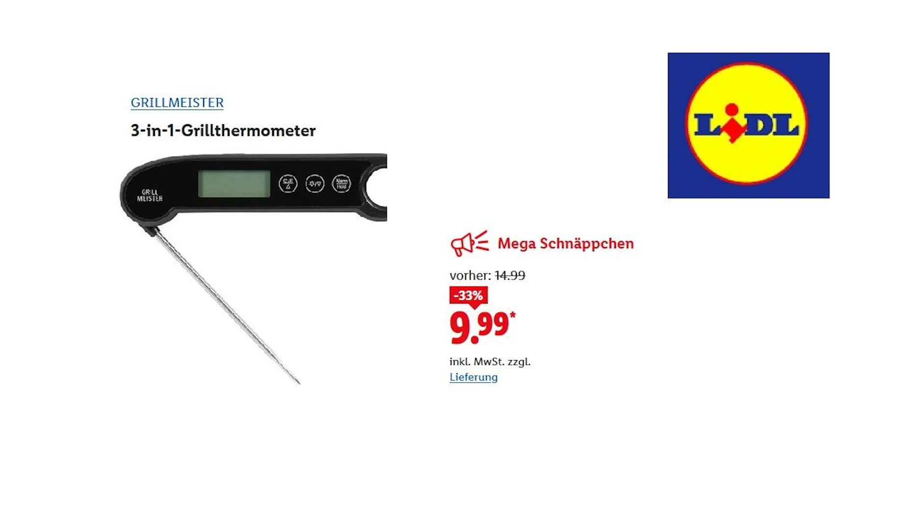 Grillmeister 3-in-1 Grillthermometer