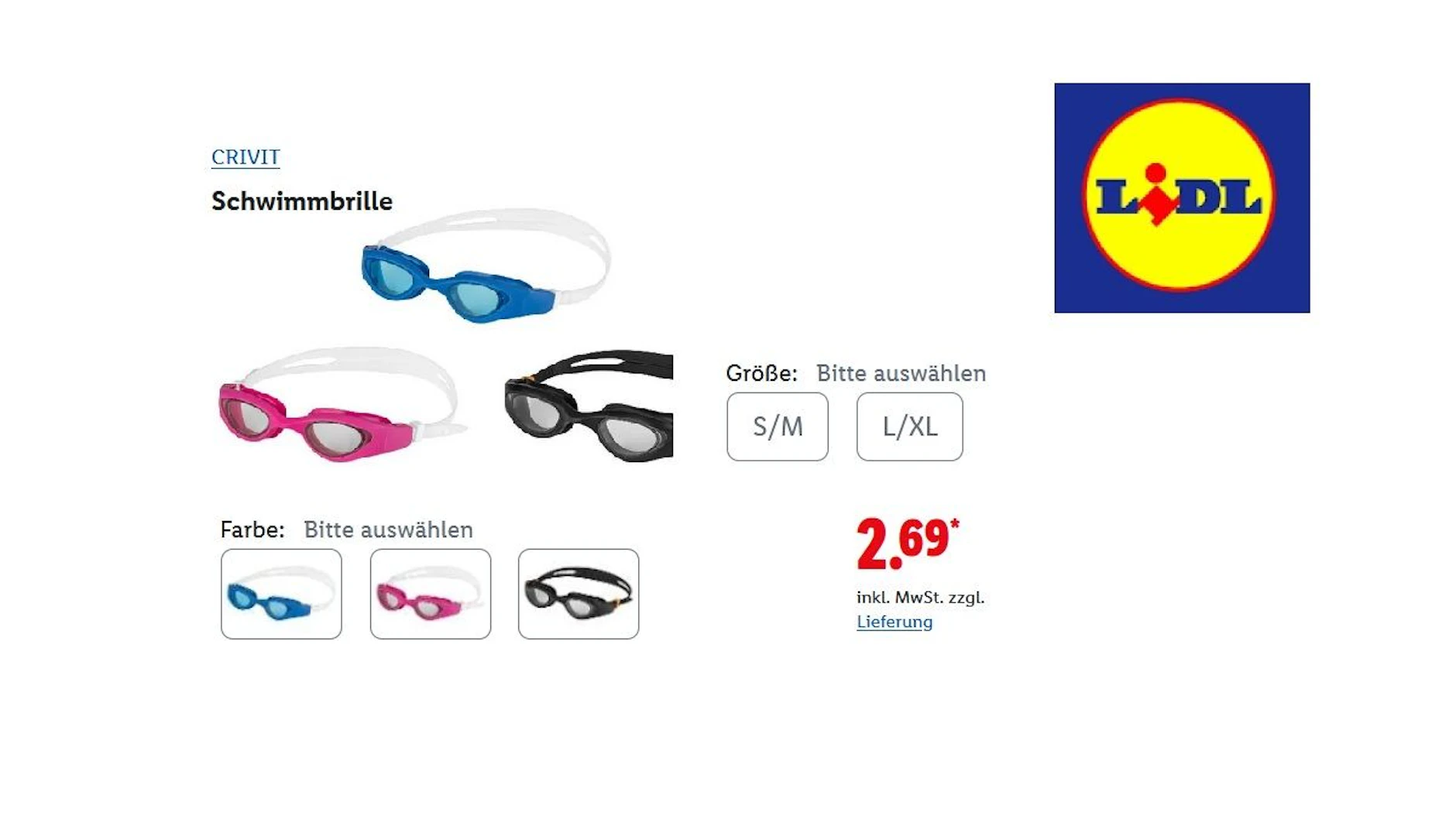 CRIVIT Schwimmbrille