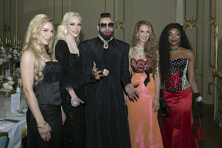 Harald Glööckler mit vier Models beim „My Style Rocks“-Dinner