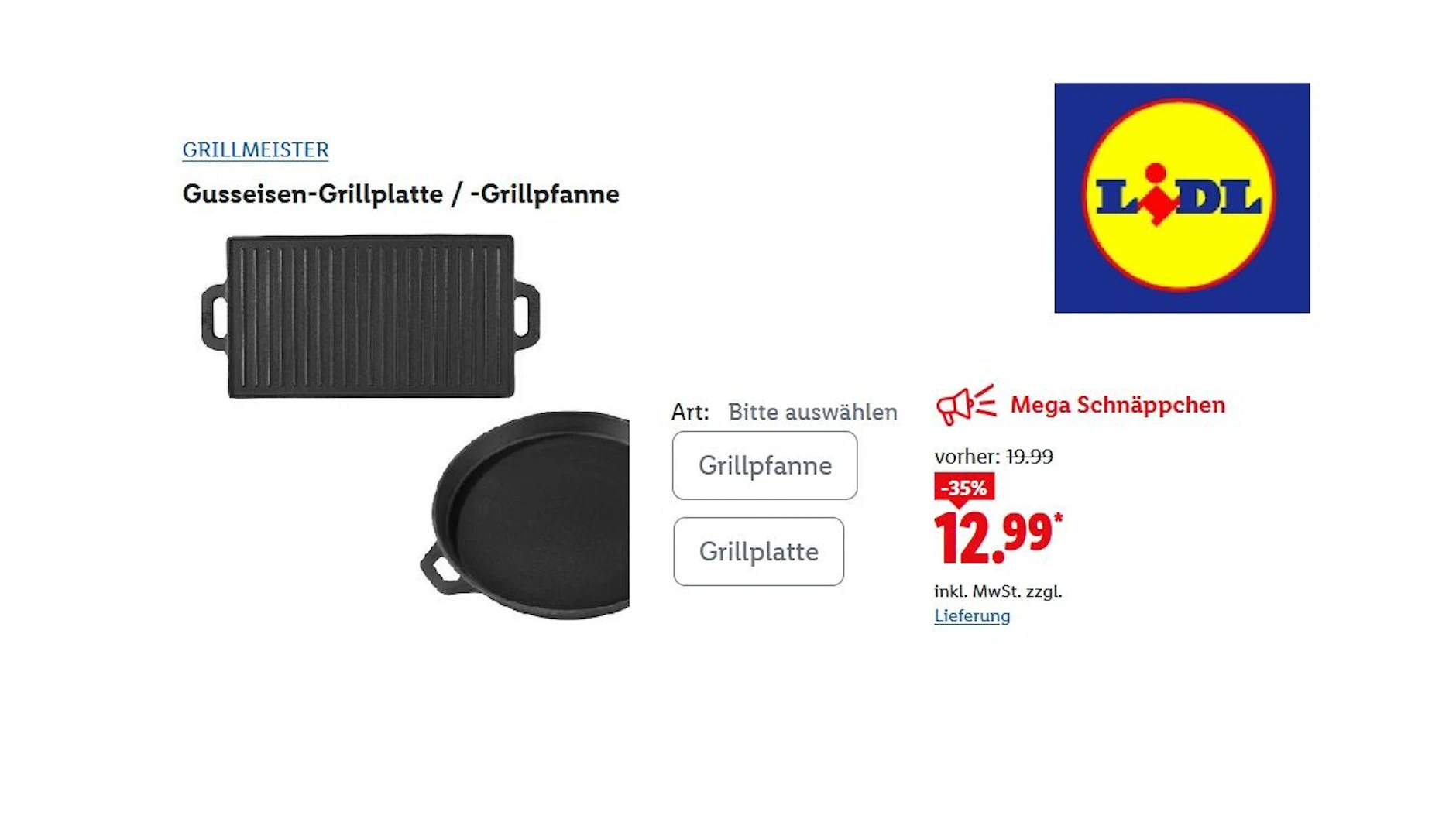 Grillmeister Gusseisen Grillplatte
