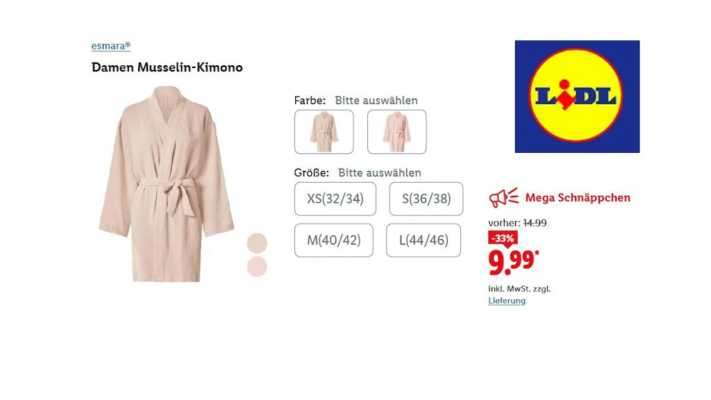 esmara Damen Musselin Kimono 