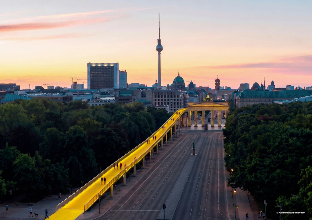 Vergesst die Olympia-Kritik: Feiert Berlins goldene Brücke übers Brandenburger Tor
