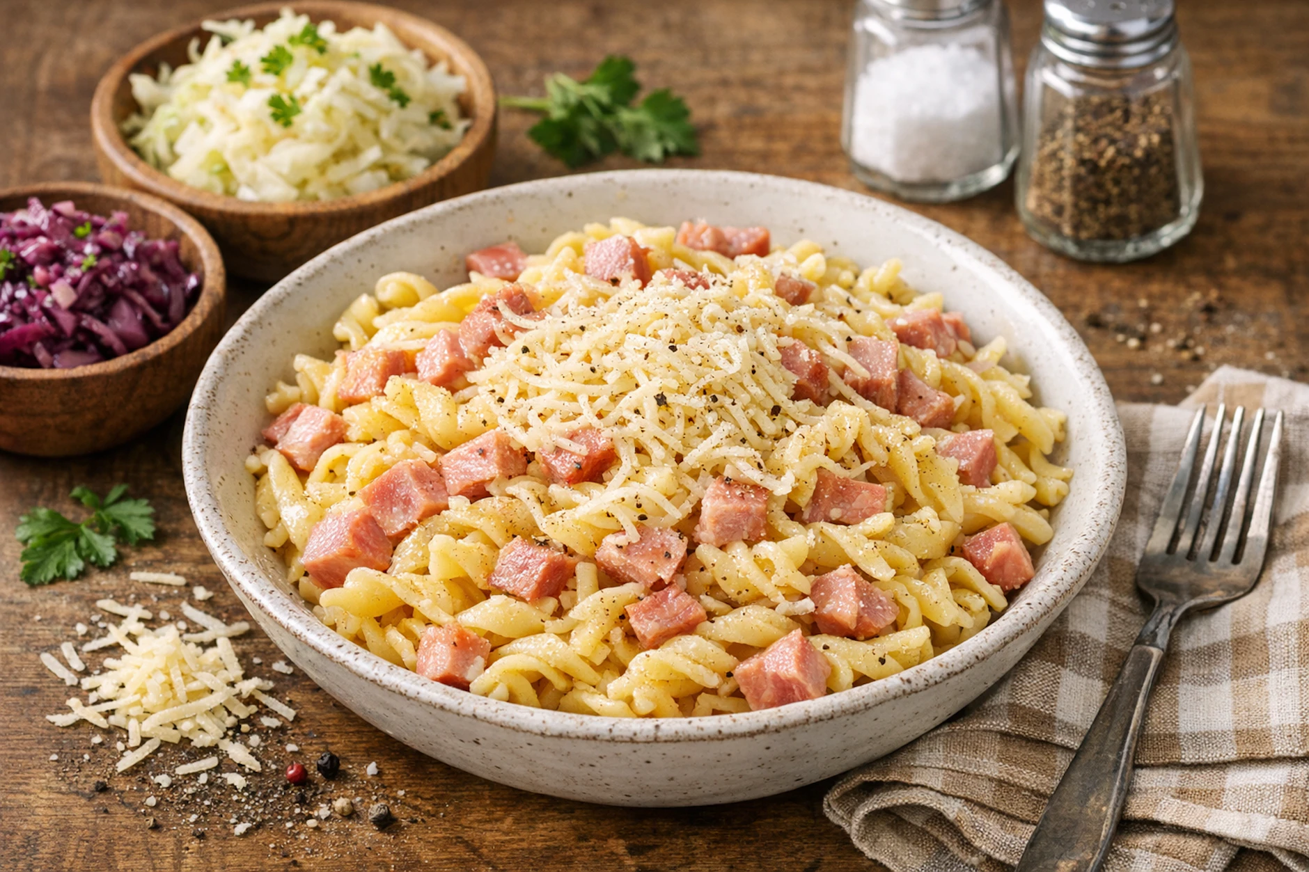 Schinkennudeln sind ein deftiger Klassiker, den schon Oma gern zubereitet hat. Probieren Sie dieses wirklich simple Nudelgericht unbedingt mal aus!