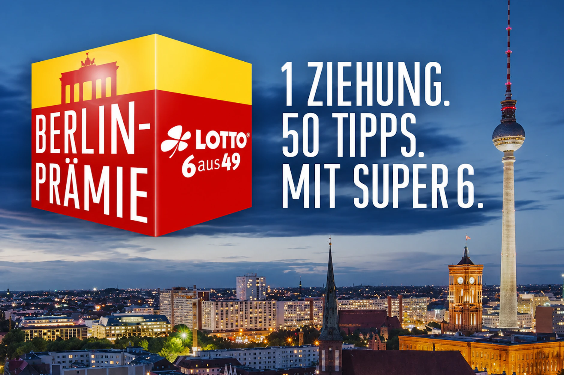 In der kommenden Woche wird bei 6aus49 die Berlin-Prämie ausgespielt. Die Hälfte die Einsatzes gibt es garantiert zurück.