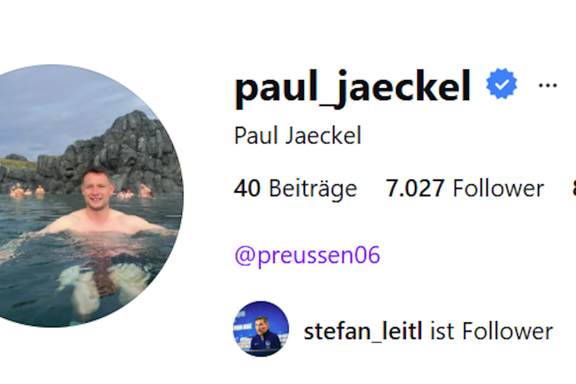 Hertha-Trainer Stefan Leitl ist auf Instagram ein Follower von Verteidiger Paul Jaeckel.