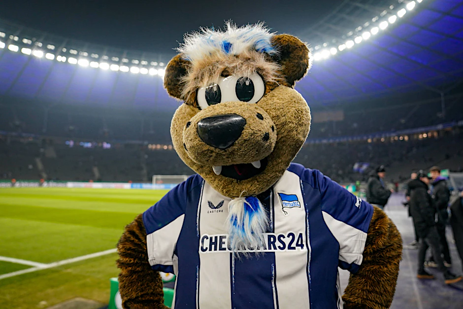 Hertha-Maskottchen Herthinho bekommt nächste Saison ein neues Trikot mit einem neuen Hauptsponsor.