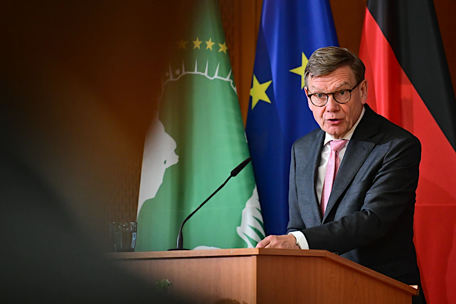 Johann Wadephul (CDU), Außenminister, spricht während des Empfangs des afrikanischen Diplomatischen Corps im Auswärtigen Amt.