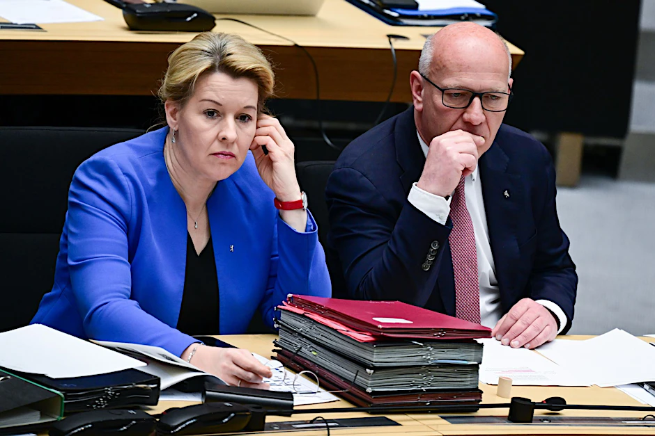 Giffey und Wegner im Abgeordnetenhaus-Plenum.