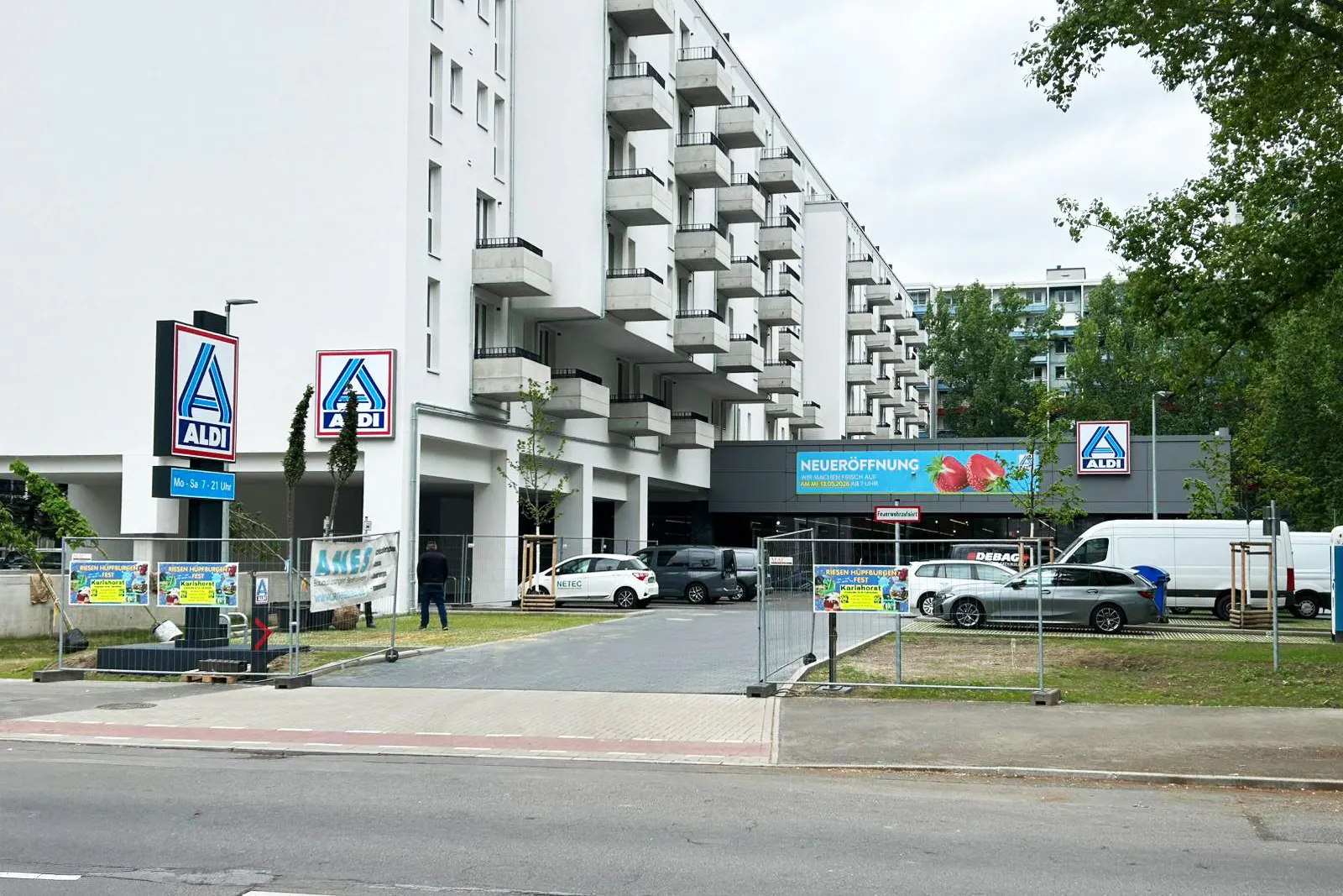 Am 13. Mai soll der neue Aldi in der Sewanstraße in Lichtenberg öffnen.
