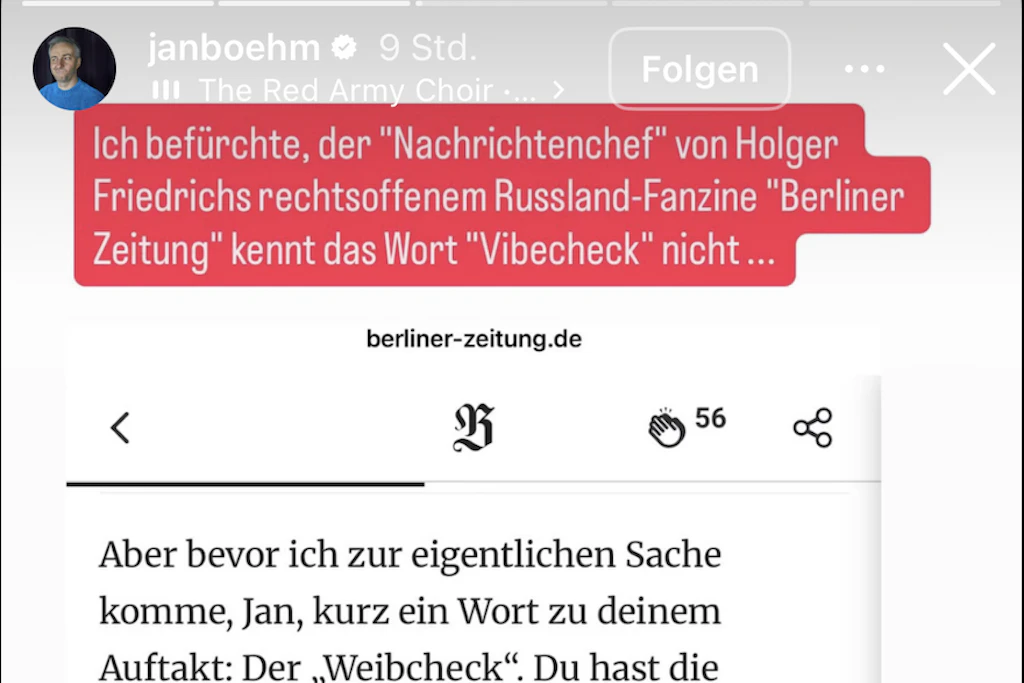 Böhmermann, etwas verspannt.