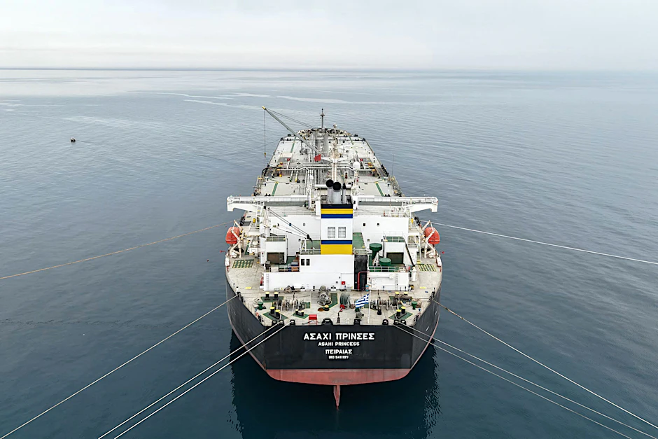 Ein griechischer Rohöltanker vor der Küste Syriens